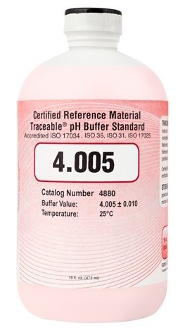 Traceable 4880 pH Buffer Standard, 4.005 pH, Red-
