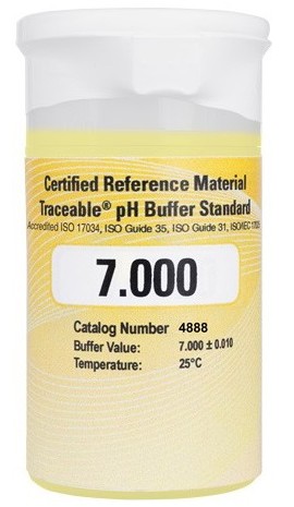 Traceable 4881 pH Buffer Standard, 7 pH, Yellow-