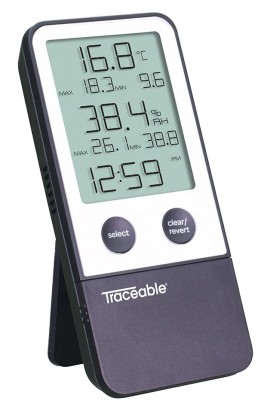 Traceable 5660 Thermohygrometer with clock, 32 to 122&amp;deg;F-
