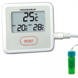 Traceable 94460-97 Sentry Triple-Display Thermometer with calibration, 5 mL bottle probe, -50 to 72&amp;deg;C-