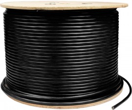 Triplett CAT6AS-1000BK CAT6A FTP Shielded Cable, 23 AWG, 1000', black-