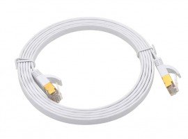 Triplett CAT7-75WH SF/FTP Shielded Patch Cable, CAT7, 26 AWG, 75', white-