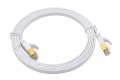 Triplett CAT7FL-50WH SSTP Shielded Flat Patch Cable, CAT7, 28 AWG, 50', white, stranded-
