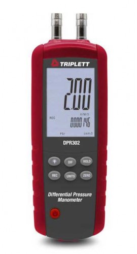 Triplett DPR302 Differential Pressure Manometer, 2 psi-