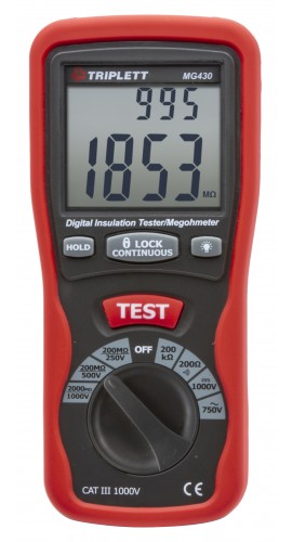 Triplett MG430 Digital Insulation Tester/Megohmmeter, 2000 M&amp;ohm;-
