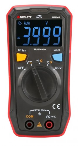 Triplett MM200 Compact Multimeter with EBTN display-