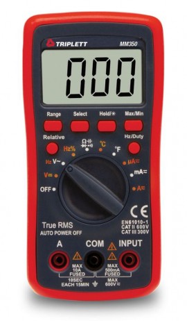 Triplett MM350-NIST True RMS Auto Ranging Digital Multimeter,-