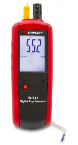 Triplett RHT45 Digital Psychrometer with type-K temperature probe, 32 to 140&amp;deg;F, 0 to 100% RH-