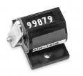 Trumeter 14 Series Stroke Totalizing Counter with round case and base mount, left-hand, top-coming-