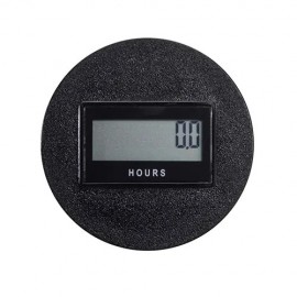 Trumeter 3410 Series Electronic LCD Hour Meter with non-reset, 1/4" spade terminal, round SAE case-