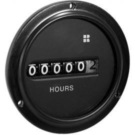 Trumeter 720-0007 Electromechanical AC Hour Meter, 115 VAC, 3-Hole Round-