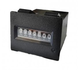 Trumeter E760 Series Non-Reset Totalizing Counter, 12 V DC, 10 CPS, diode across coil, panel mount-