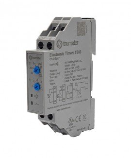 Trumeter TS Series Timer Switch Relay, 110 V AC and 24 V AC/DC, ON-delay, 1 C/O, DIN rail-