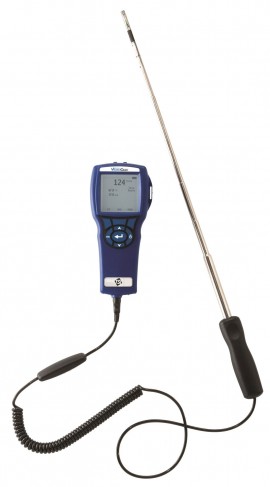 TSI 9565 VelociCalc Multi-Function Ventilation Meter with straight probe, 0 to 9999 ft/min, -15 to 15 inH<sub>2</sub>O-