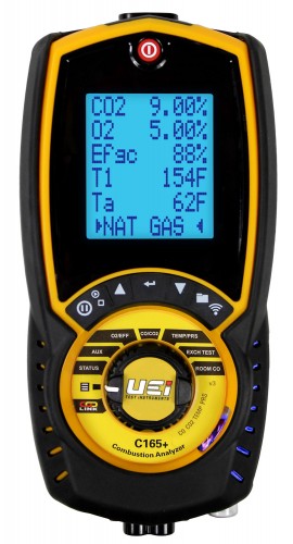 UEi C165+N Residential/Commercial Combustion Analyzer with NOx sensor, 32 to 1112&amp;deg;F, 2000 ppm-