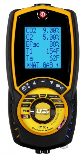 UEi C165+NKIT Residential/Commercial Combustion Analyzer Kit with NOx sensor and IR printer, 32 to 1112&amp;deg;F, 2000 ppm-