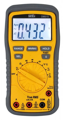 UEi DM515 True RMS Digital Multimeter, 1,000 V, -328 to 2,462&amp;deg;F-