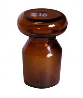 VEE GEE 03084-A SIBATA Standard Taper Amber Glass Stopper, #19-