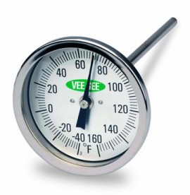 VEE GEE 82160-12 Scientific Thermometer with dial, -40 to 160&amp;deg;F, 12&amp;quot; stem-