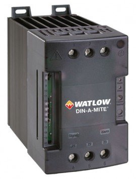 Watlow DIN-A-MITE C Single-Phase SCR Power Controller with 24 V DC cooling fan, 277 to 600 V AC, 4 to 20 mA DC input-