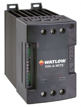 Watlow DIN-A-MITE C Three-Phase/Three-Leg SCR Power Controller with 24 V DC cooling fan, 100 to 240 V AC, 4.5 to 32 V DC input-