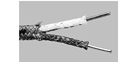 Watlow J20-3-S-304 Fiberglass Braided Thermocouple and Extension Wire with Stainless Steel Overbraid (100ft)-