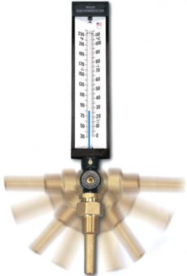 Weksler-Glass AS5H9DA Standard Adjustable Angle Thermometer, 3 1/2&amp;quot; Stem Length, -40/110&amp;deg;F &amp; -40/40&amp;deg;C-