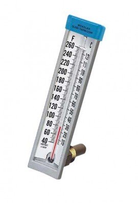 Weksler Glass 153FC Super Economy Thermometer with 90&amp;deg; back angle, 40 to 260&amp;deg;F and C-