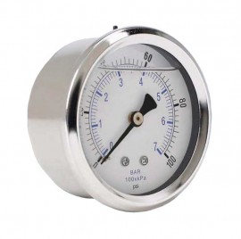 Weksler Glass 251C4PN Glycerin Filled Gauge with back connection, 2.5&amp;quot; (63.5 mm) dial, 0 to 3000 psi-