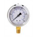 Weksler Glass 251L4PA Glycerin Filled Gauge with bottom connection, 2.5&amp;quot; (63.5 mm) dial, 0 to 15 psi-