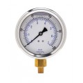 Weksler Glass 401L4PB Glycerin Filled Gauge with bottom connection, 0 to 30 psi, 4&amp;quot; dial-