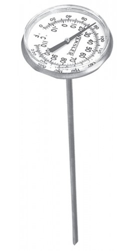 Weksler 2R08-125 Compact Bimetal Dial Thermometer, 25 to 125&amp;deg;F, 8" Plain Stem-