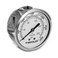 Weksler BY12YPD4CW Liquid Filled Pressure Gauge, 0 to 30 psi and 0/2 bar, &amp;frac14; NPT back connection-