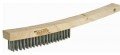 Weld-Mate NT607 Industrial Scratch Brush with Long Handle, Steel, 3 x 19 Wire Rows-