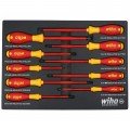 Wiha 32080 Insulated Screwdriver Tray Set, 10-piece, 1000 V-