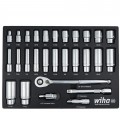 Wiha 33896 SAE Socket Tray Set, 1/2&amp;quot; drive, 28-piece-