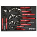 Wiha 34691 V-Jaw Tongue and Groove Pliers Tray Set, 5-piece-