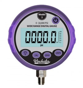Winchester MODEL 2 Digital Pressure Gauge, 0 to 10,000 psi, &amp;frac14;&amp;quot; NPT male, rubber housing-