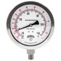 Winters PAM1704 Ammonia Gauge, 4&amp;quot; Dial, 30&amp;quot;/0/300 PSI/F, 1/4&amp;quot; Back-