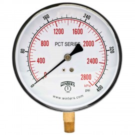 Winters PCT327 Contractor Gauge, 4.5&amp;quot; Dial, 0-400 PSI/KPA, 1/4&amp;quot; Bottom-