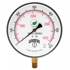 Winters PCT331LF Lead Free Contractor Gauge, 4.5&quot; Dial,  0/600 PSI/KPA, 1/4&quot; NPT LM-