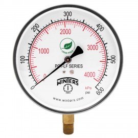 Winters PCT331LF Lead Free Contractor Gauge, 4.5&quot; Dial,  0/600 PSI/KPA, 1/4&quot; NPT LM-