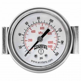 Winters PEU1408UC Economy Panel Mounted Gauge, 2&quot; Dial, 0-160 PSI/KPA, 1/8&quot; NPT-