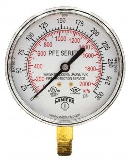 Winters PFE3933 Sprinkler Gauge, 3.5&amp;quot; Dial, 1/4&amp;quot; Bottom, 0-300 PSI/KPA WATER-