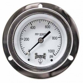 Winters PFP3785 Premium Stainless-Steel Liquid Filled Pressure Gauge for panel mounting, 0/200 psi/kPa-