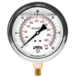 Winters PFQ Series Stainless Steel Liquid Filled Gauges-