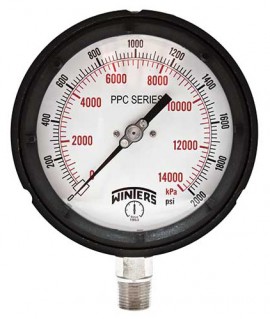 Winters PPC5461 Process Gauge, 0-15 psi/kPa, 1/2&amp;quot; NPT Back Connection-