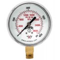 Winters PWL2822 Welding Gauge, 0-100 psi/kPa, 1/4&amp;quot; NPT Bottom Connection-