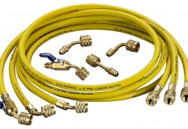 Yellow Jacket 25112 HAVBV-144 12&#039; Yellow Hose with FlexFlow valve, PLUS II&amp;trade; 1/4&amp;quot;-