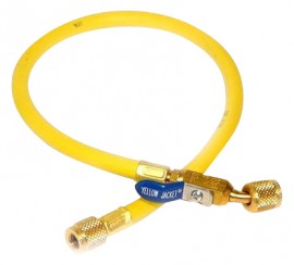 Yellow Jacket 29036 Plus II&amp;trade; Hose with 1/4&amp;quot; Compact Ball Valve Fittings, 36&amp;quot;, yellow-